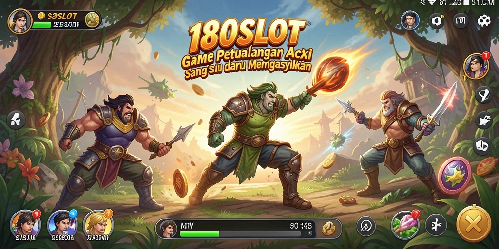 Tampilan seru dan mendebarkan dari gameplay 180SLOT.
