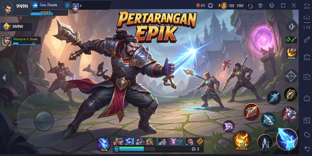 Tangkapan layar menunjukkan pertempuran seru dalam <strong>9N9N</strong> dengan karakter beraksi.