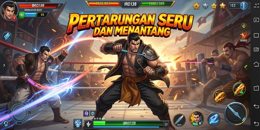 Tangkapan layar yang menunjukkan aksi pertarungan seru di BRO138.