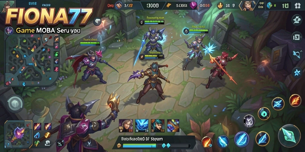 Screenshot gameplay FIONA77 menampilkan aksi seru di arena MOBA.