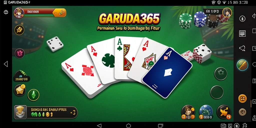Tampilan menarik selama gameplay Domino di GARUDA365.