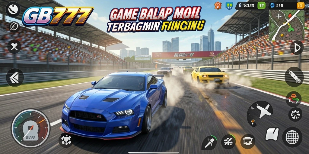 Screenshot GB777 menampilkan balapan mobil yang seru dan menegangkan.