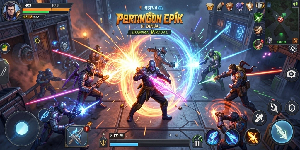 Screenshot gameplay H03 menampilkan aksi pertarungan yang menegangkan dan grafis yang luar biasa.