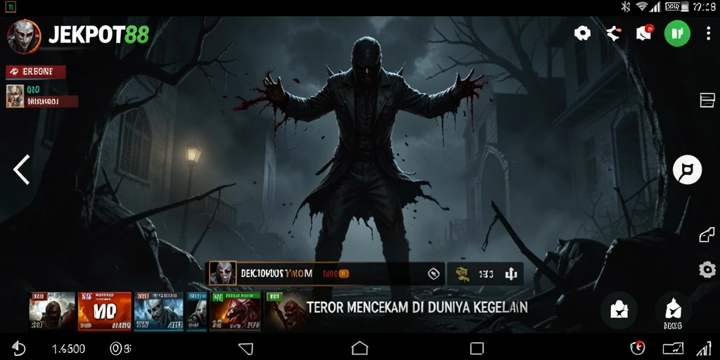 Gameplay mencekam dari JEKPOT88 di dunia kegelapan.