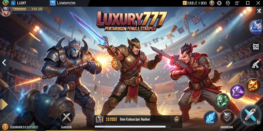 Screenshot LUXURY777 menampilkan momen seru dari gameplay Battle Royale.