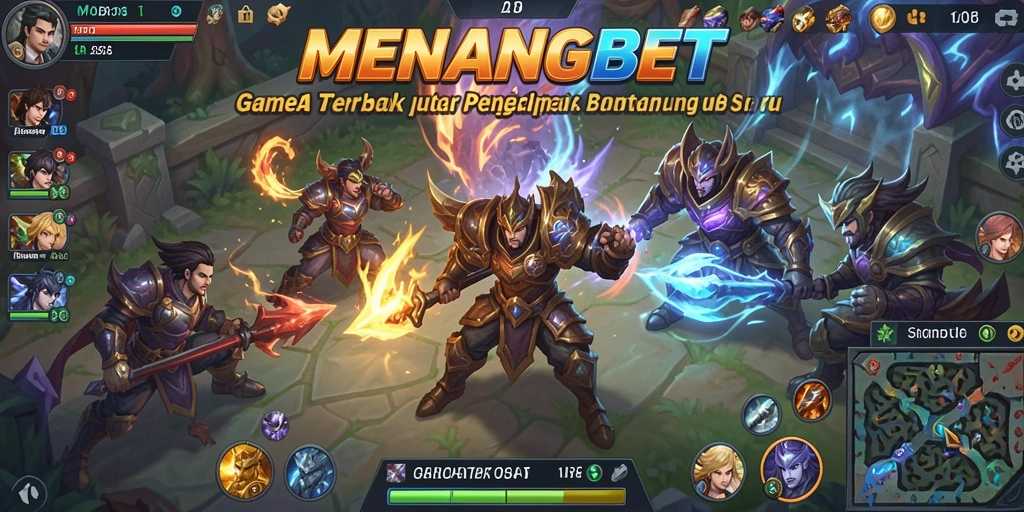 Screenshot gameplay MOBA yang seru dan penuh aksi.