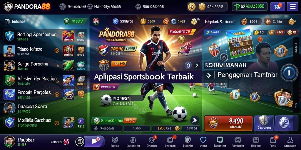 Tampilan menarik aplikasi PANDORA88 dengan gameplay Sportsbook yang mendebarkan.