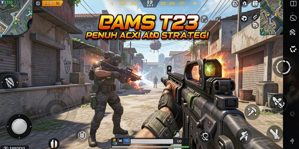 Screenshot PAUS123 menampilkan momen aksi intens dalam game TPS.