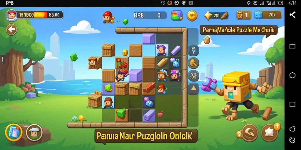 Tangkapan layar utama RP8 menampilkan gameplay Puzzle yang menantang dan seru.