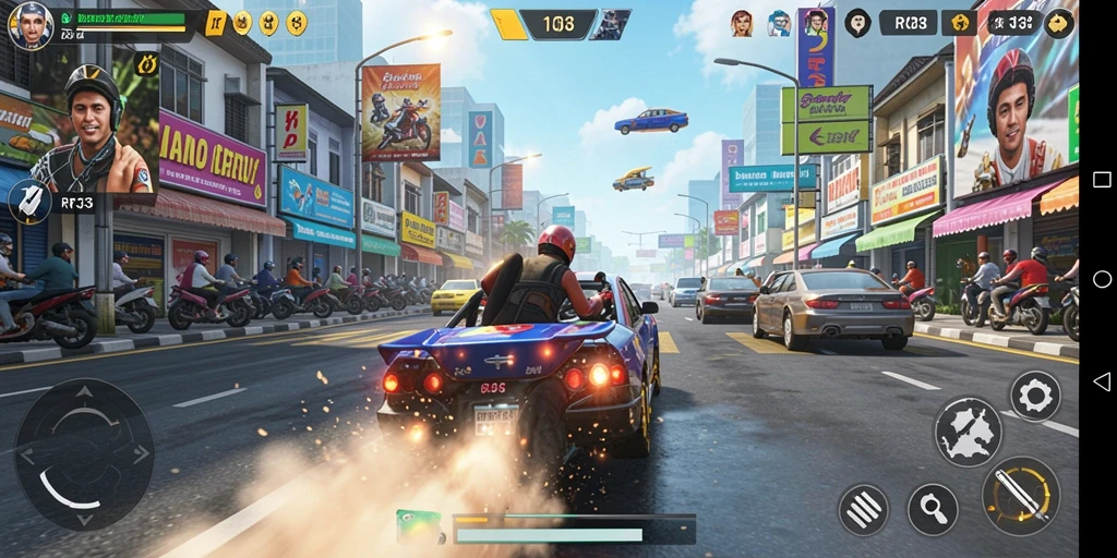 Gameplay RR33 menunjukkan aksi balapan yang mendebarkan di berbagai trek.