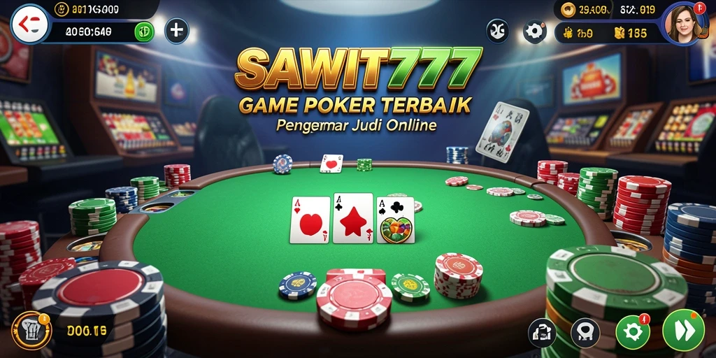 Tampilan gameplay seru dari SAWIT777 dengan fitur poker menarik.