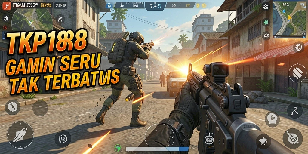 Tangkapan layar gameplay seru dari TKP188 yang menunjukkan aksi pertempuran.