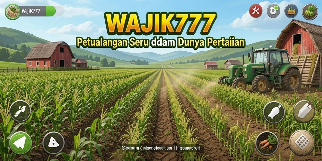 Tampilan gameplay WAJIK777 yang menampilkan aktivitas pertanian yang seru dan interaktif.